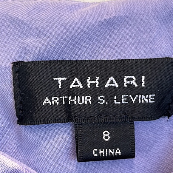Tahari Purple Print Linen & Rayon Sleeveless Dress Work or All Occasions sz.8 - Picture 4 of 8